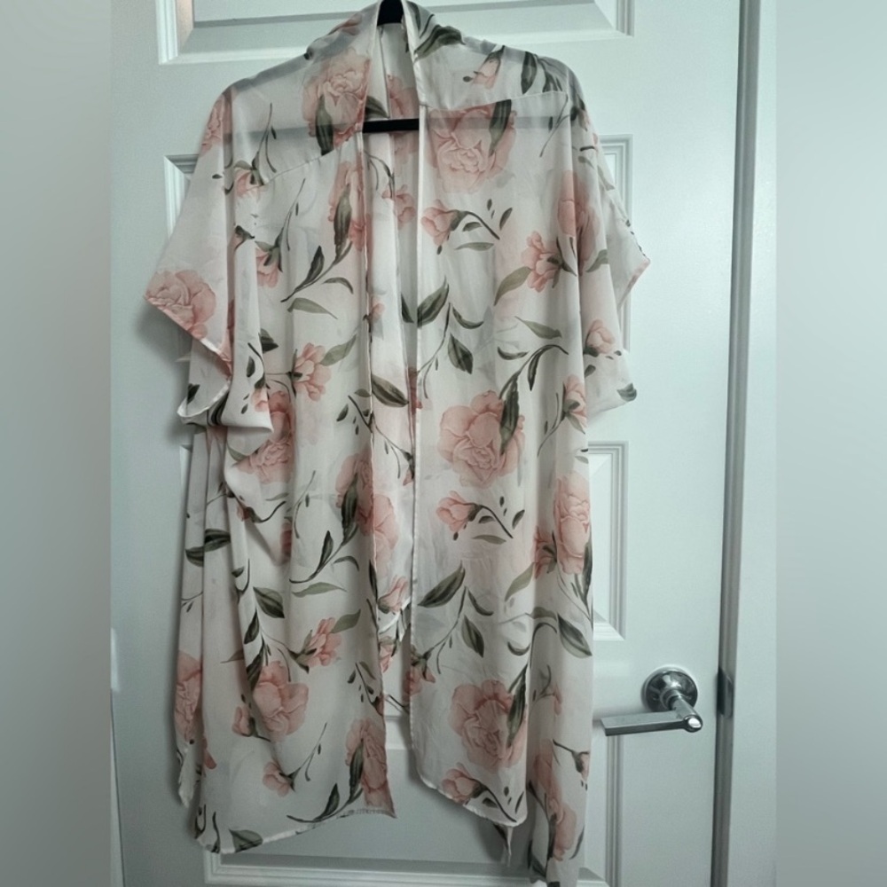 1.4.3. Story by Line Up Floral Kimono Jacket - Pink and Green